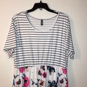 Allegrace floral and striped maxi dress